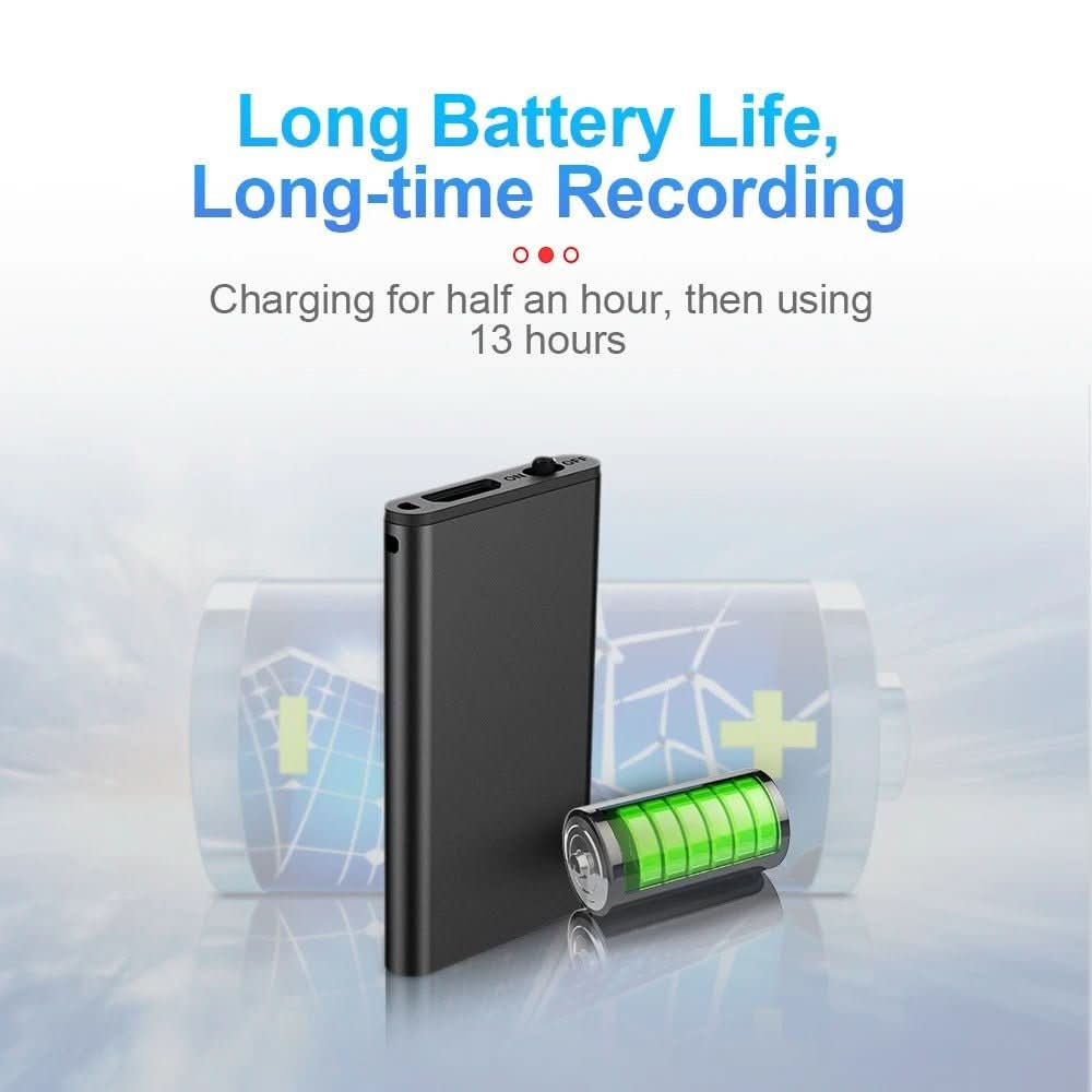VOICENOTE Mini – Dictaphone ultraléger avec activation vocale et 32 Go de mémoire