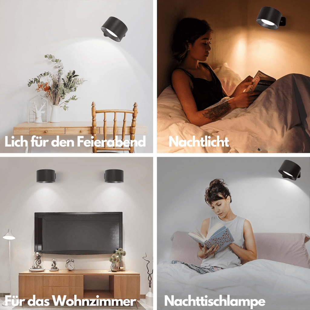 Lampe Murale Sans Fil – Éclairage LED Rechargeable et Ajustable à 360°