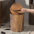 Poubelle avec Couvercle Oscillant | Aspect Bois | Silencieuse et Hygiénique