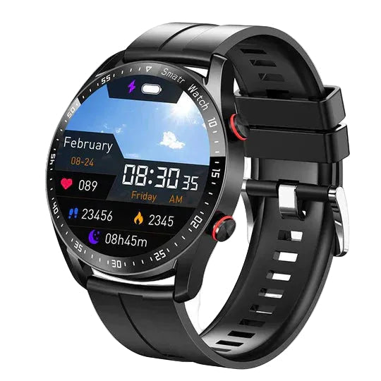 Montre de santé multifonctionnelle avec moniteur de fréquence cardiaque et mesure de la pression artérielle – Montre intelligente étanche avec batterie rechargeable | Sansoti
