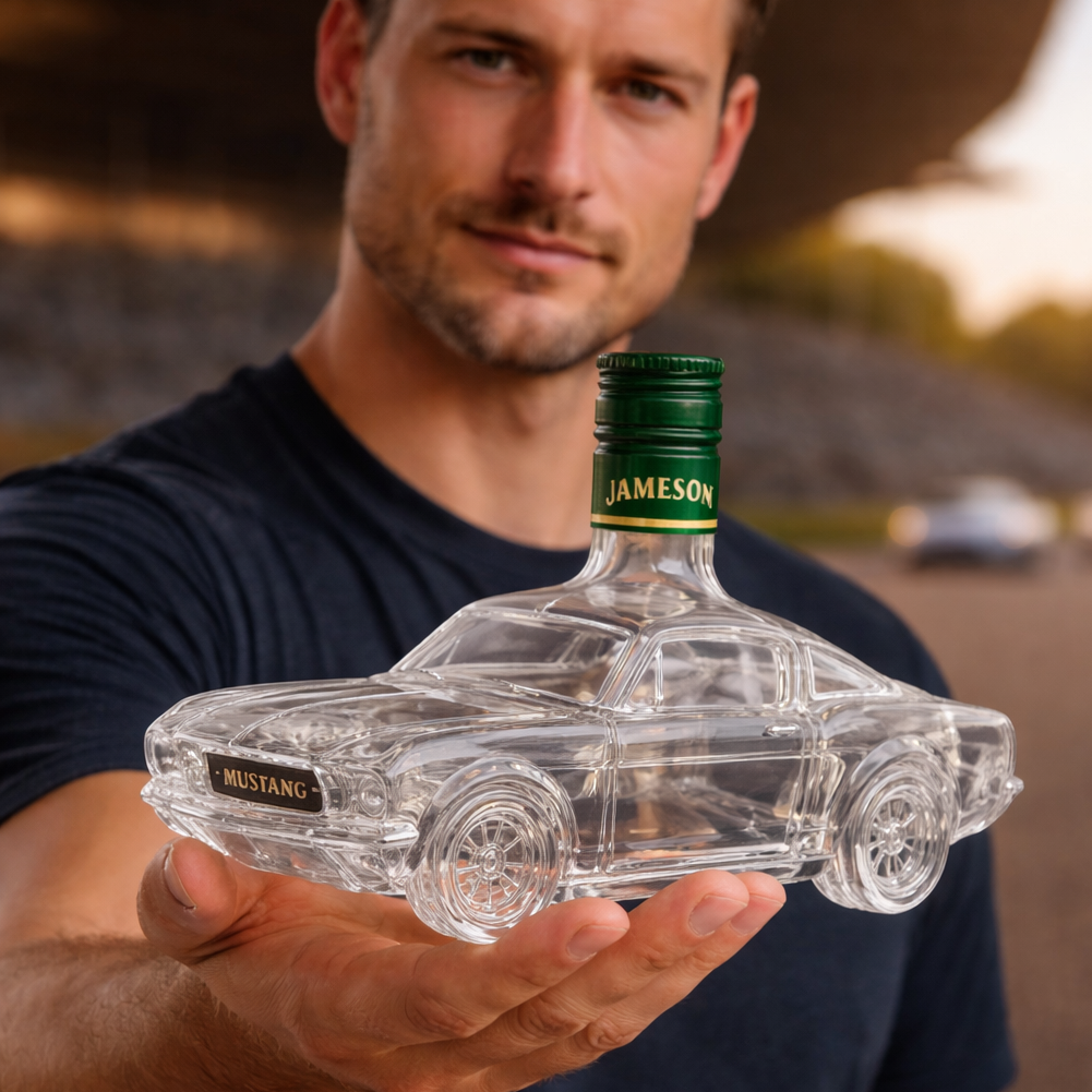 Skanto | Carafe à Whiskey Mustang | Design Mustang | Verre fait main