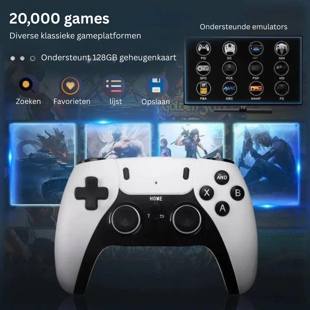 Console de Jeu Rétro - Console Sans Fil avec 20 000 Jeux - Nexarc