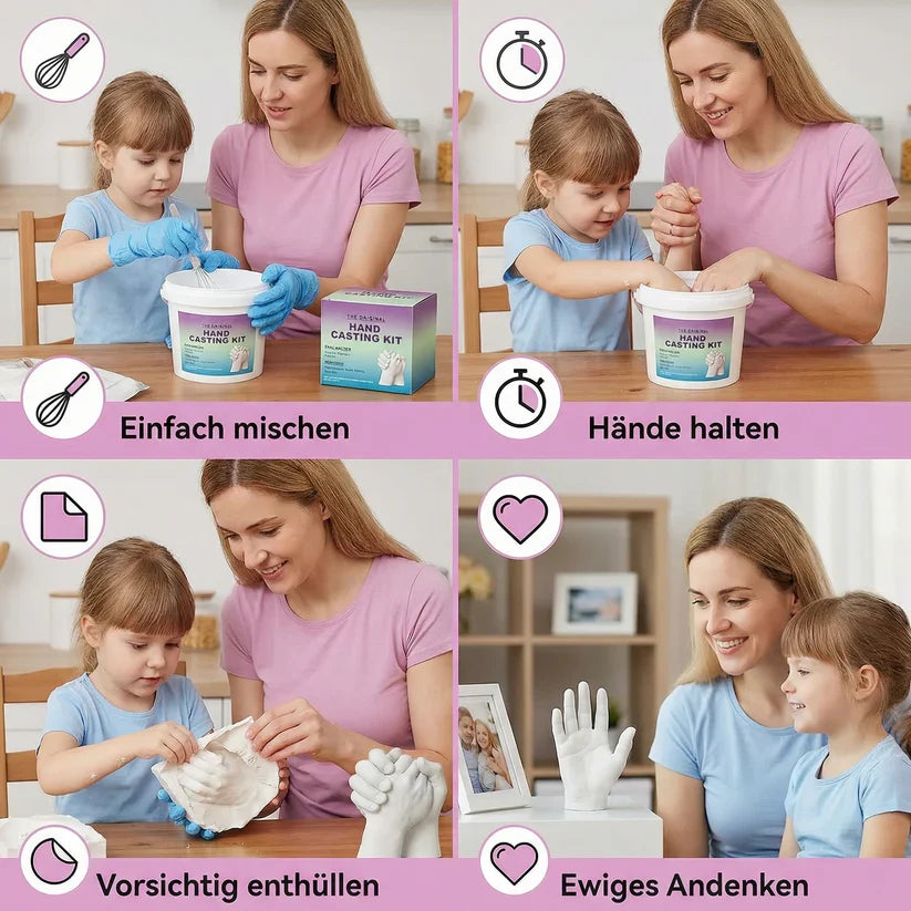 Ensemble d'empreintes de mains pour familles et couples – Ensemble de souvenirs en plâtre 3D