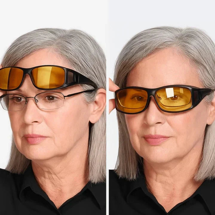 Lunettes de conduite de nuit | Protection contre l'éblouissement | Bloque complètement la lumière latérale