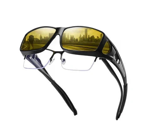 Lunettes de conduite de nuit | Protection contre l'éblouissement | Bloque complètement la lumière latérale
