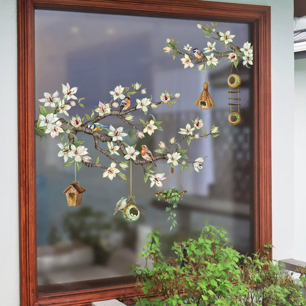✨DERNIER JOUR : 70 % DE RÉDUCTION ! - 💐 Autocollant de fenêtre avec bouquet floral coloré 🖼️ (Amovible sans laisser de traces)