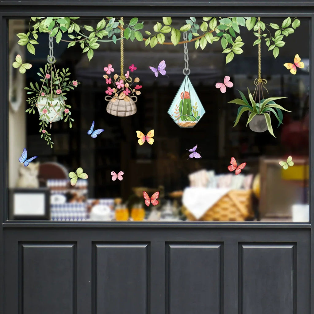✨DERNIER JOUR : 70 % DE RÉDUCTION ! - 💐 Autocollant de fenêtre avec bouquet floral coloré 🖼️ (Amovible sans laisser de traces)