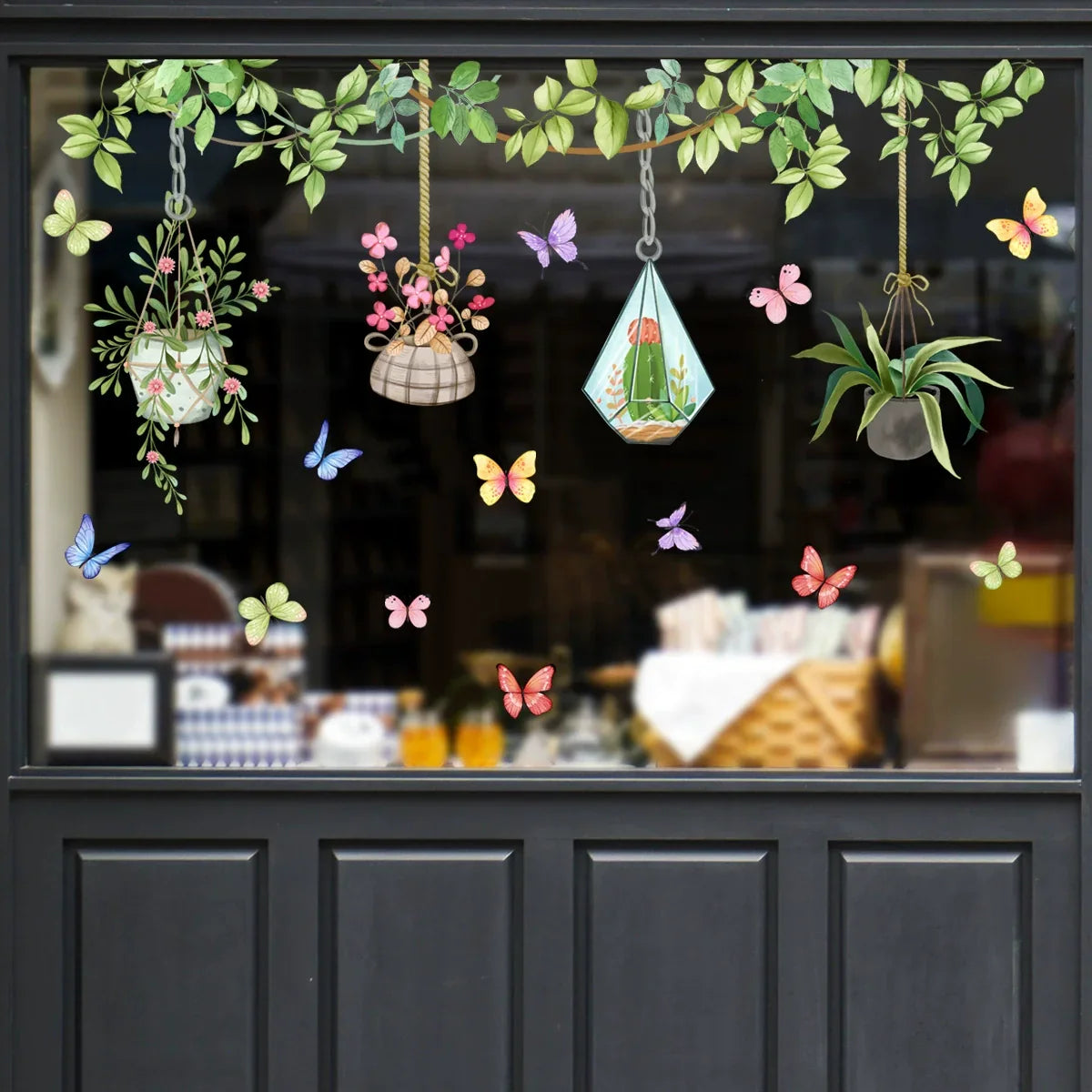 ✨DERNIER JOUR : 70 % DE RÉDUCTION ! - 💐 Autocollant de fenêtre avec bouquet floral coloré 🖼️ (Amovible sans laisser de traces)
