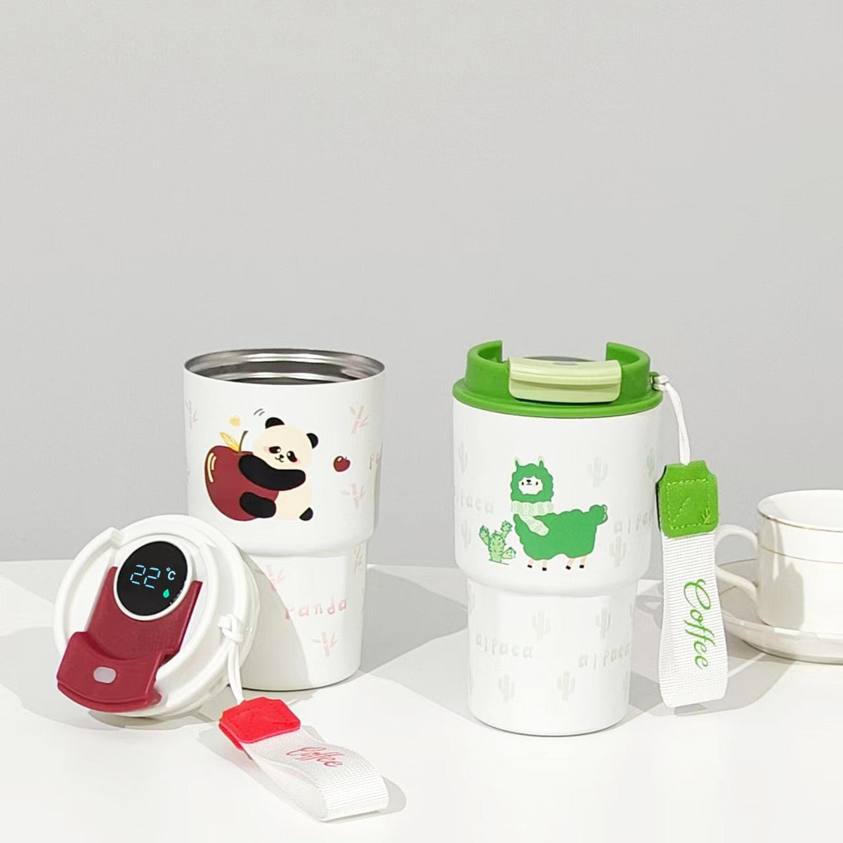 Tasse à Café pour Femmes avec Couvercle en Silicone – Tasse de Voyage Réutilisable