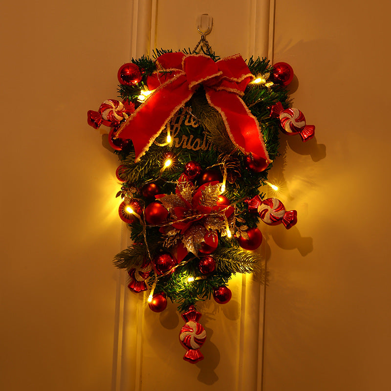 Couronne de Noël Festive – Décoration de Noël pour Porte et Mur