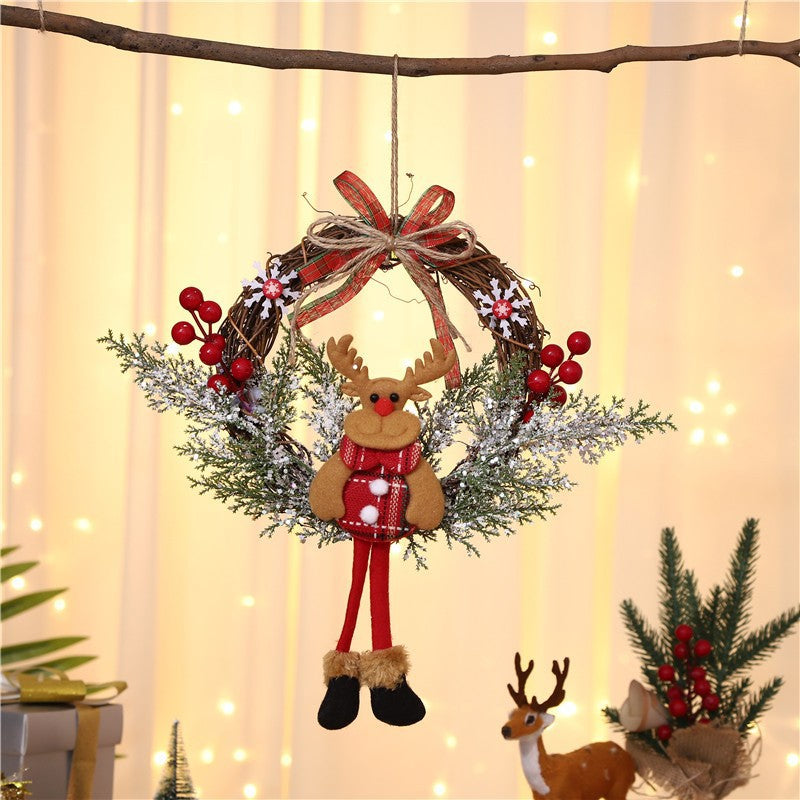Couronne de Noël en Jute – Décoration de Noël Rustique pour Porte et Mur