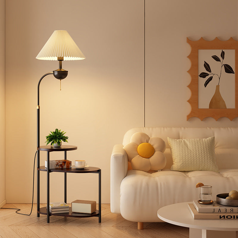 Lampadaire avec Table d'Appoint – Lampe Design Économisant de l'Espace pour le Salon