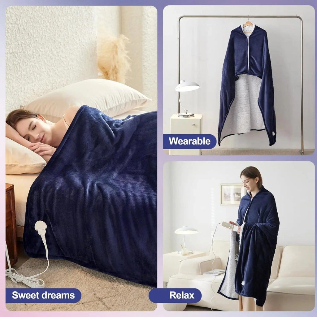 Couverture Chauffante Électrique – Douce Couverture Chauffante pour Canapé et Lit