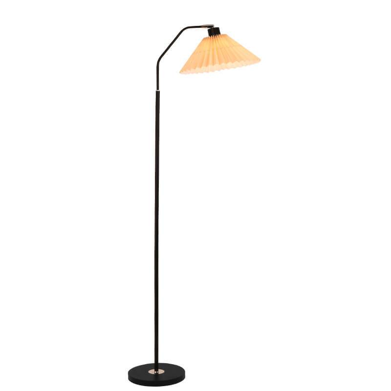Lampe sur pied LED minimaliste avec abat-jour en tissu plissé