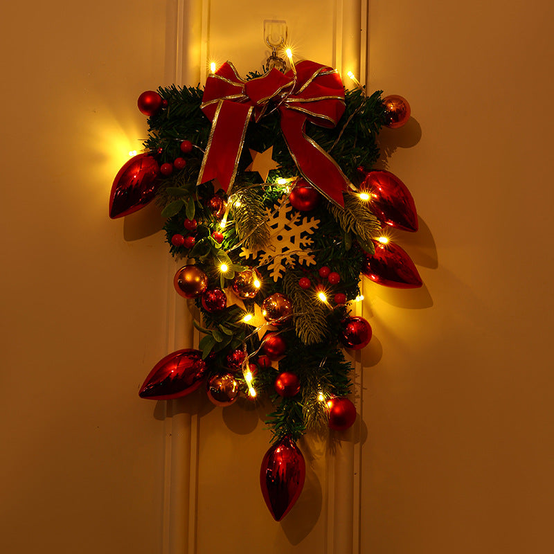 Couronne de Noël Festive – Décoration de Noël pour Porte et Mur