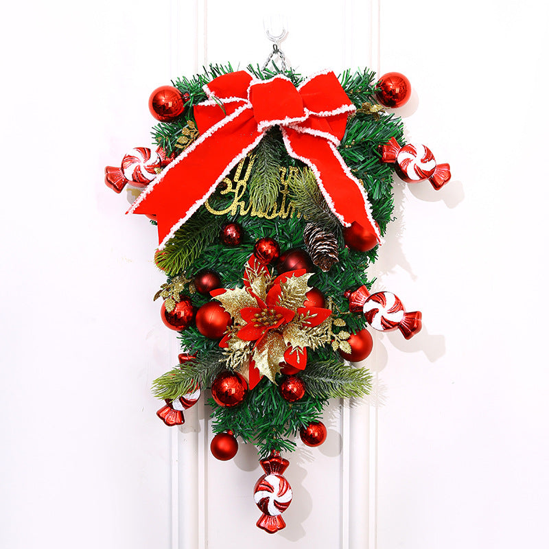 Couronne de Noël Festive – Décoration de Noël pour Porte et Mur
