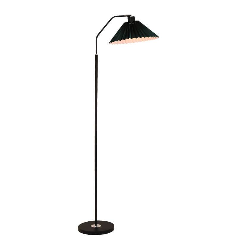Lampe sur pied LED minimaliste avec abat-jour en tissu plissé