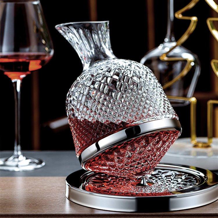 LuxeDecant Carafe à Vin | Rotation 360° | Verre Cristal Soufflé à la Main | Aération Parfaite & Design Élégant