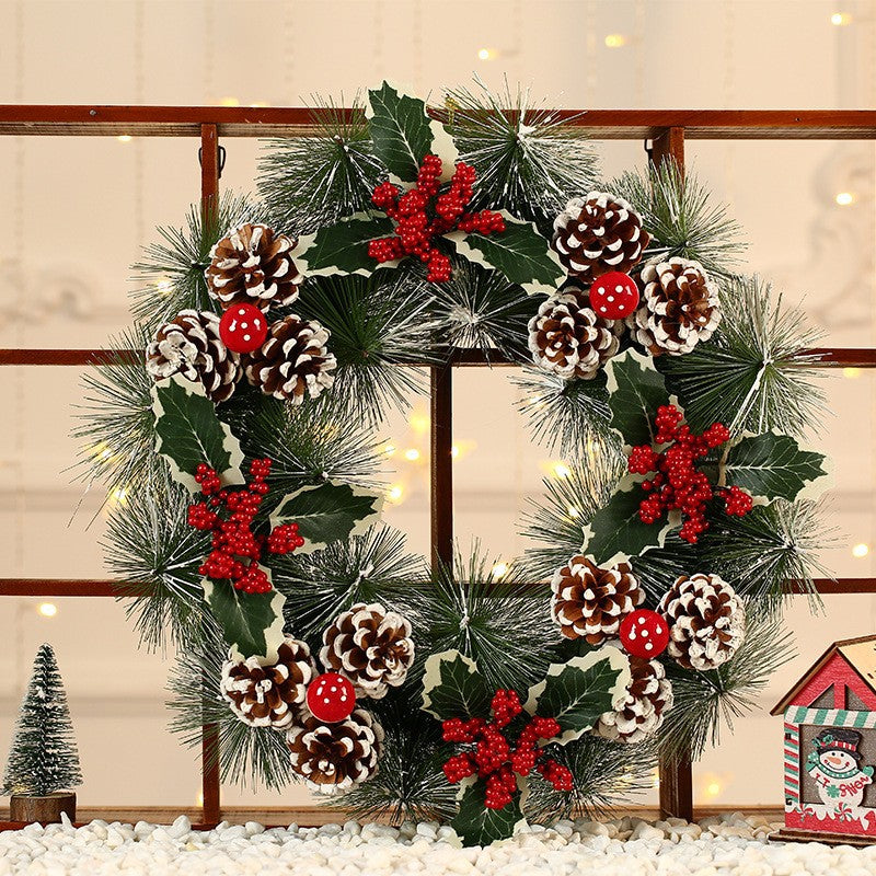 Couronne de Noël en Jute – Décoration de Noël Rustique pour Porte et Mur