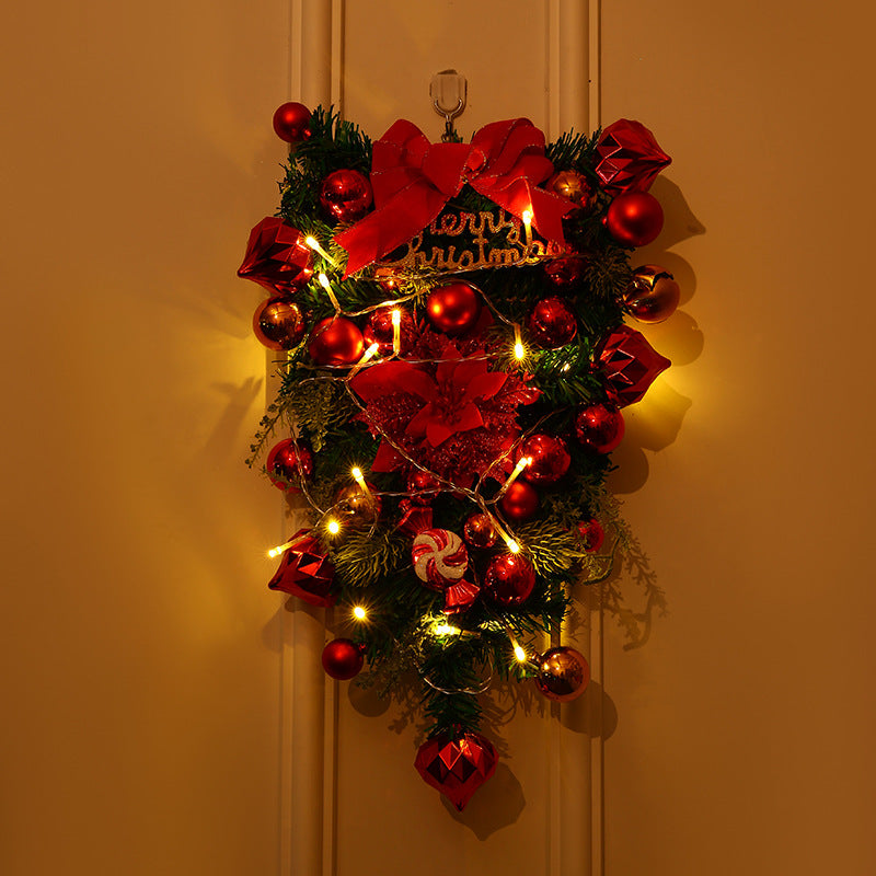 Couronne de Noël Festive – Décoration de Noël pour Porte et Mur