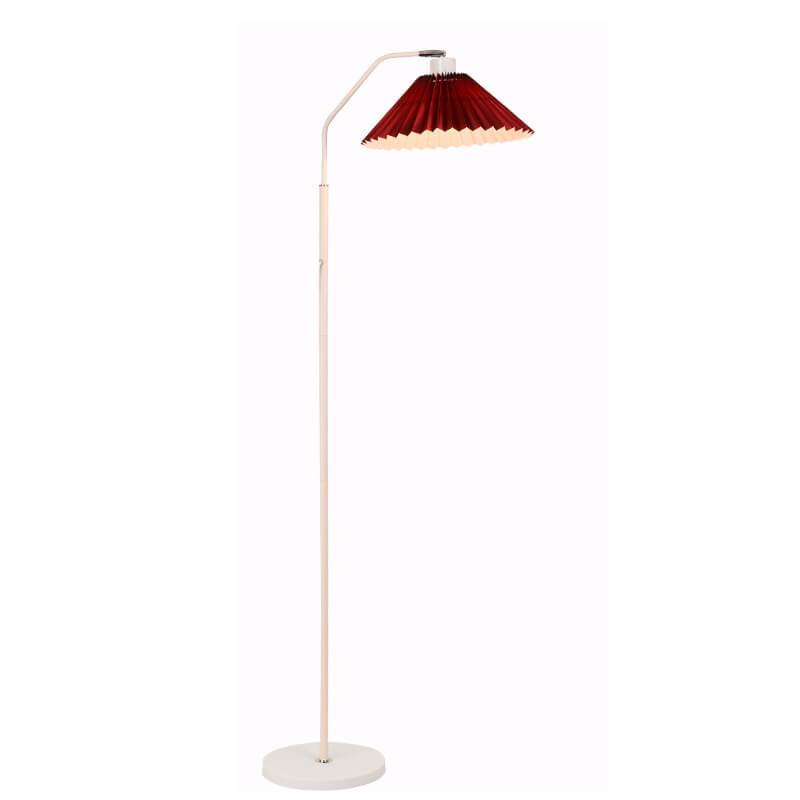 Lampe sur pied LED minimaliste avec abat-jour en tissu plissé