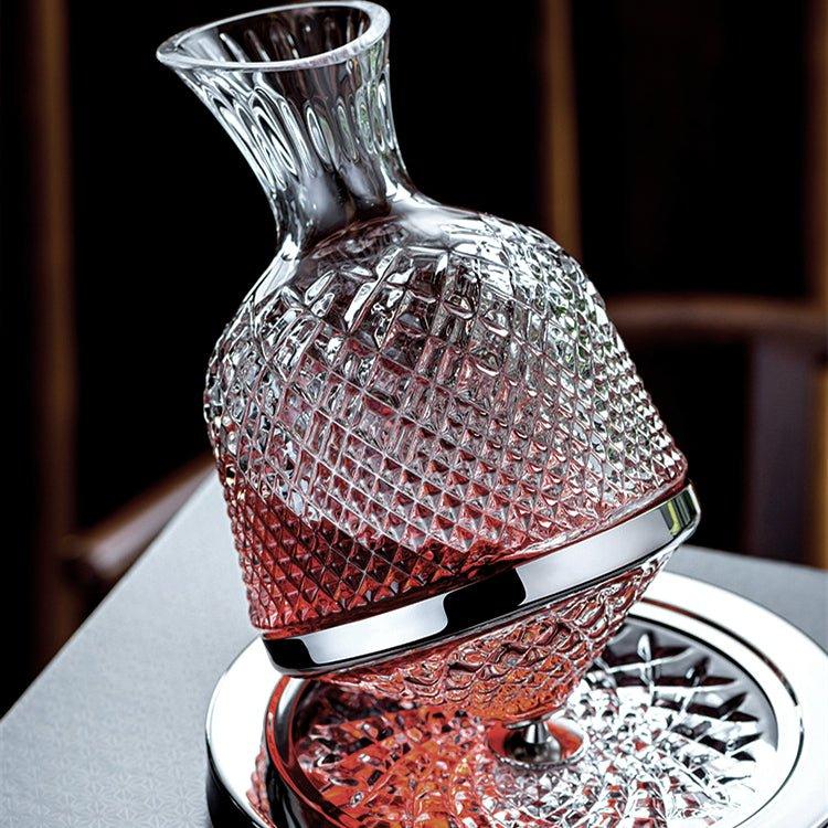 LuxeDecant Carafe à Vin | Rotation 360° | Verre Cristal Soufflé à la Main | Aération Parfaite & Design Élégant