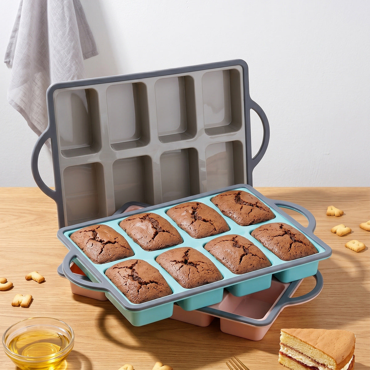 Moule à Gâteau en Silicone Multifonctionnel avec Poignées – Moule Flexible pour Gâteaux et Pâtisseries