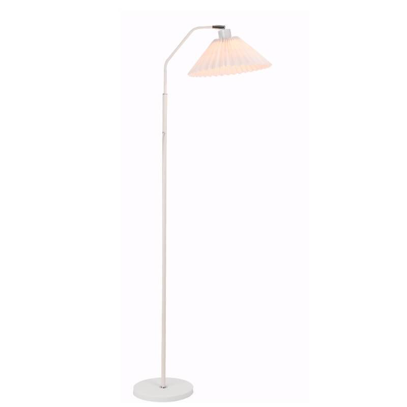Lampe sur pied LED minimaliste avec abat-jour en tissu plissé