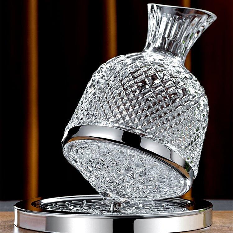 LuxeDecant Carafe à Vin | Rotation 360° | Verre Cristal Soufflé à la Main | Aération Parfaite & Design Élégant