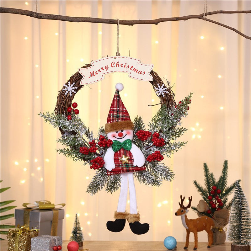 Couronne de Noël en Jute – Décoration de Noël Rustique pour Porte et Mur