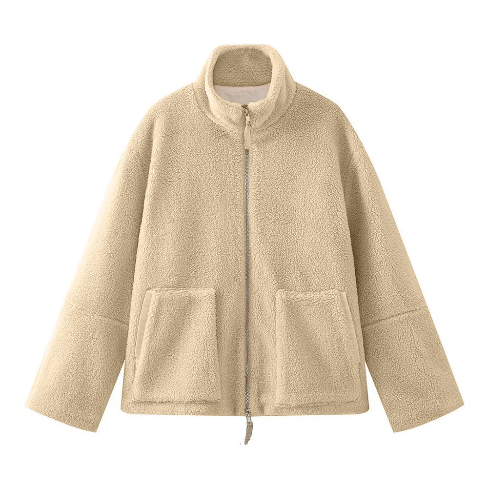 Haut en Fleece pour Femmes – Pull Ample avec Col Montant