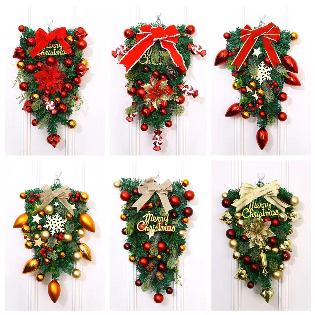 Couronne de Noël Festive – Décoration de Noël pour Porte et Mur