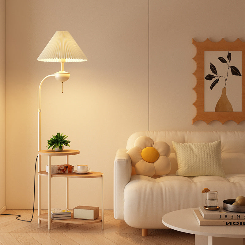 Lampadaire avec Table d'Appoint – Lampe Design Économisant de l'Espace pour le Salon