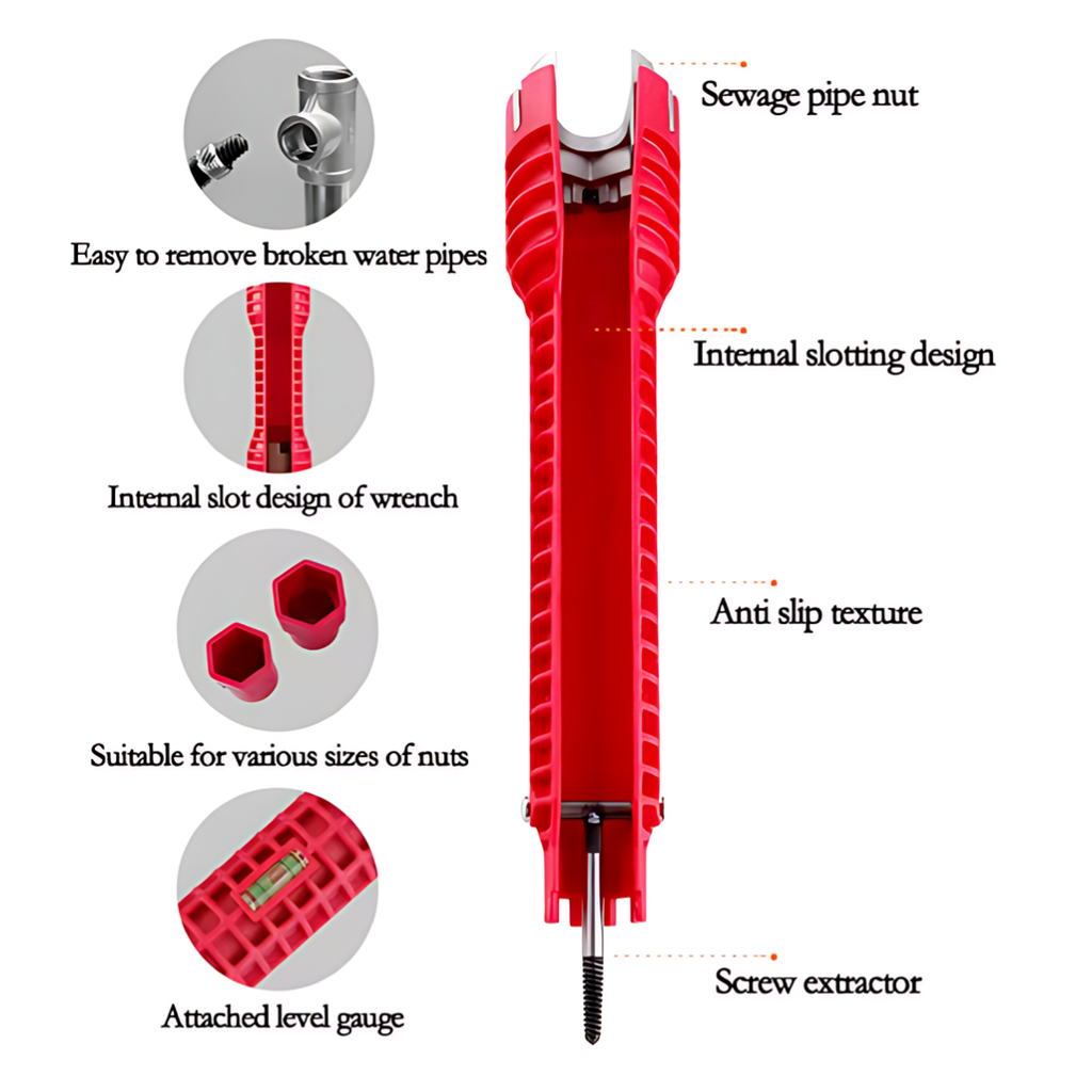 SinkWrench 1+1 GRATUIT : Clé de Lavabo Multifonctionnelle et Facile à Utiliser