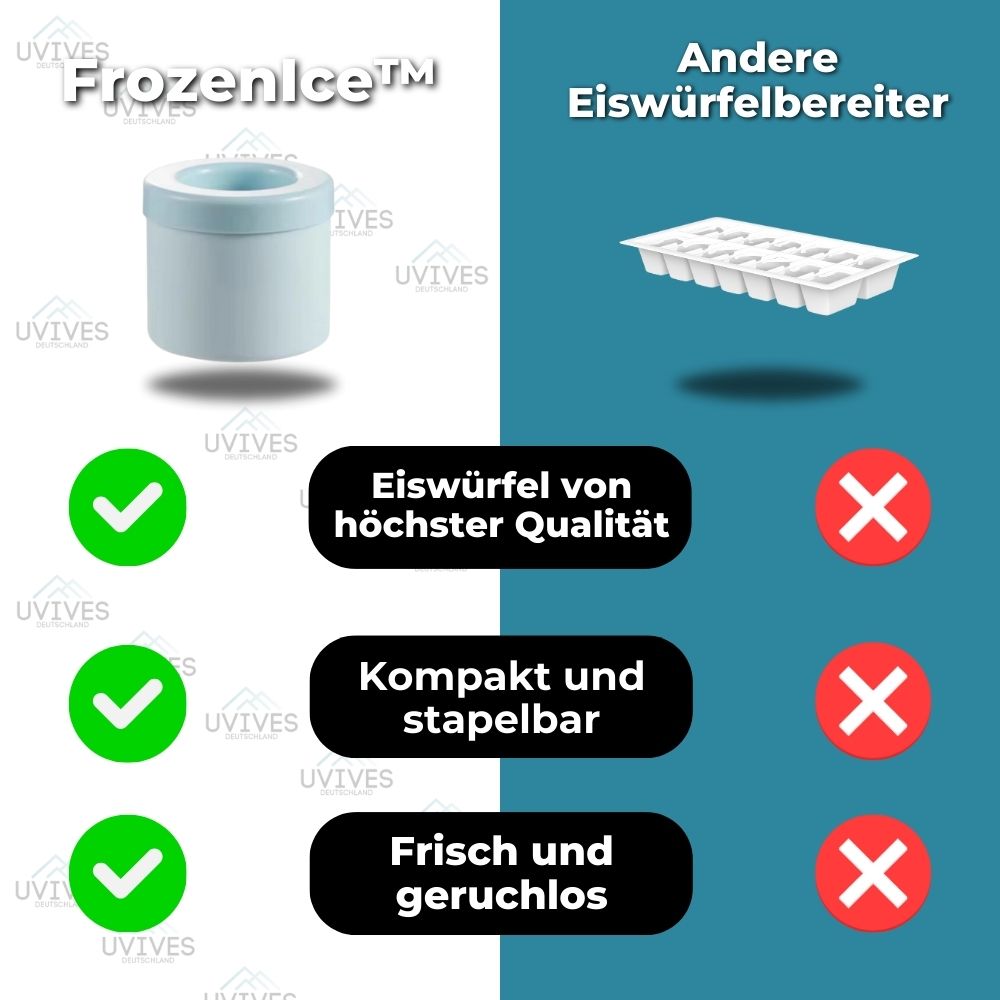 FrozenIce - Fabricant de glaçons portable en silicone avec couvercle