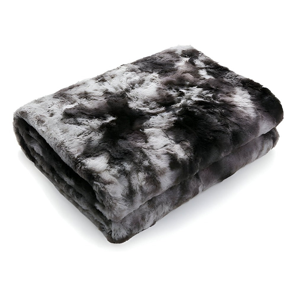 Couverture d'Hiver en Velours Doux – Plaid en Fleece Corail Chaud avec Motif Batik
