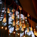 Guirlandes Lumineuses Extérieures | Ampoules LED Solaires avec Design en Corde de Chanvre | Lumière Blanc Chaud pour Terrasses et Jardins