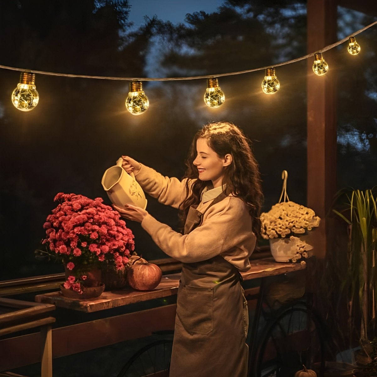 Guirlandes Lumineuses Extérieures | Ampoules LED Solaires avec Design en Corde de Chanvre | Lumière Blanc Chaud pour Terrasses et Jardins