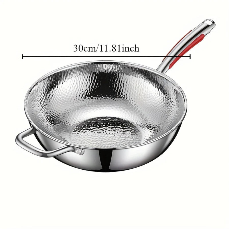 Wok de Chef en Titane avec Base Courbée pour Cuisson à Induction