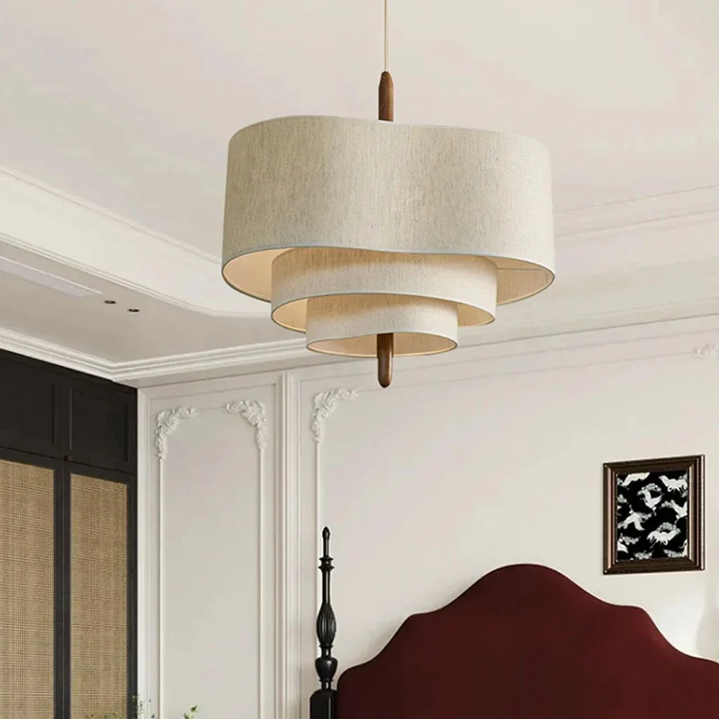 Suspension en Tissu pour Salon & Table à Manger | Lampe de Plafond Design dans le Style Japandi