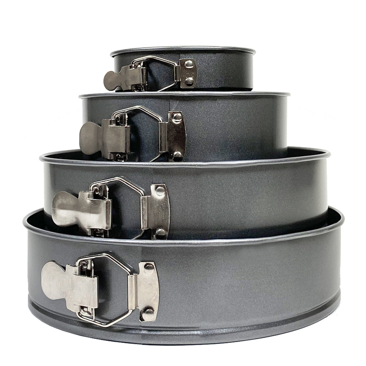 Ensemble de moules à charnière Krumble de 4 – Moules ronds de 12, 18, 24 et 26 cm