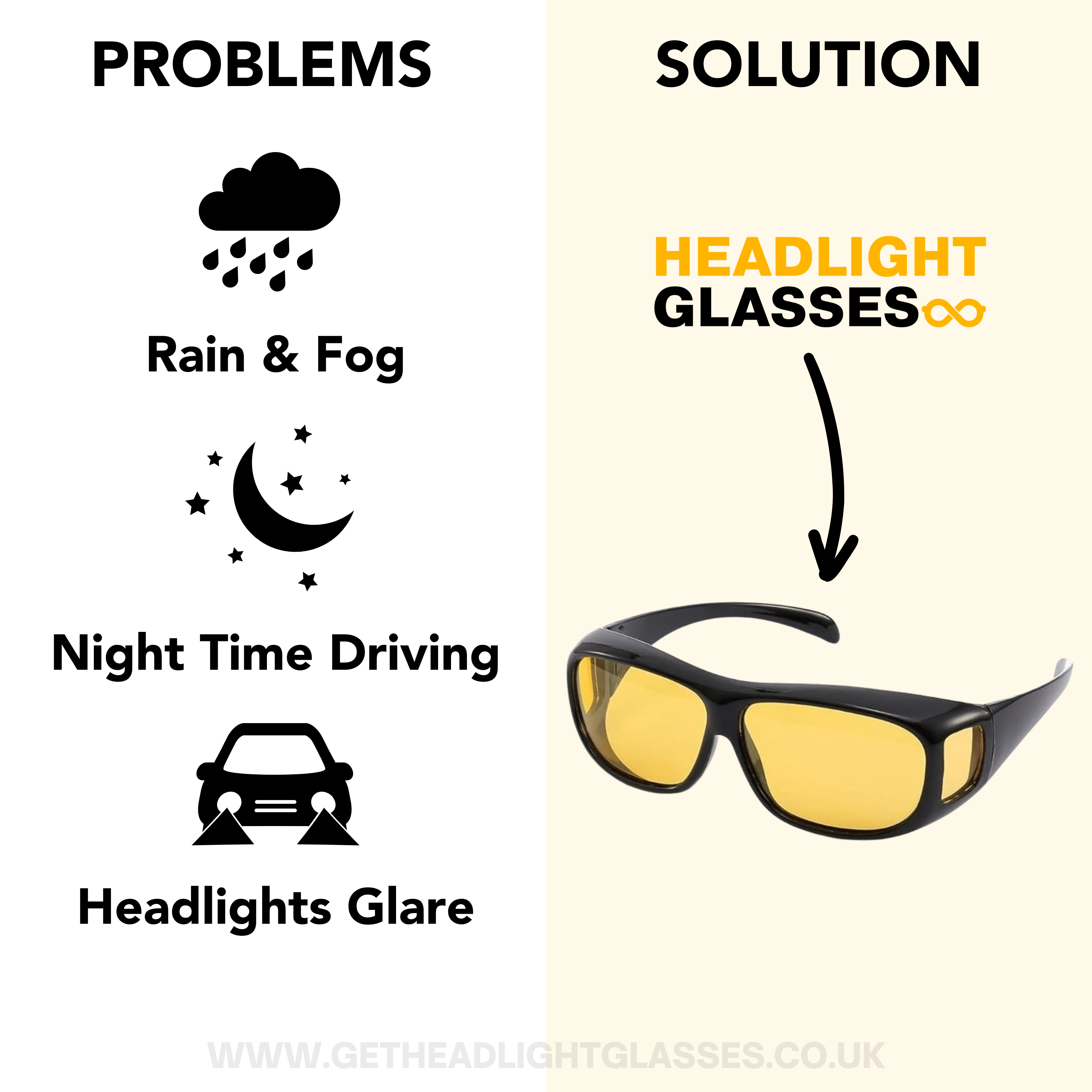 Lunettes de Phare - Lunettes de Conduite de Nuit pour une Vision Sans Éblouissement