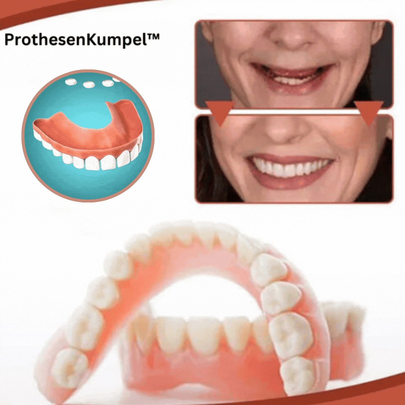 Prothèse Dentaire en Silicone Set 5 Tailles Ajustable Forme Dentaire Supérieure et Inférieure Thermoformable | Sansoti