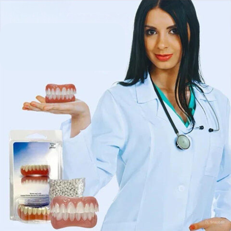 Prothèse Dentaire en Silicone Set 5 Tailles Ajustable Forme Dentaire Supérieure et Inférieure Thermoformable | Sansoti