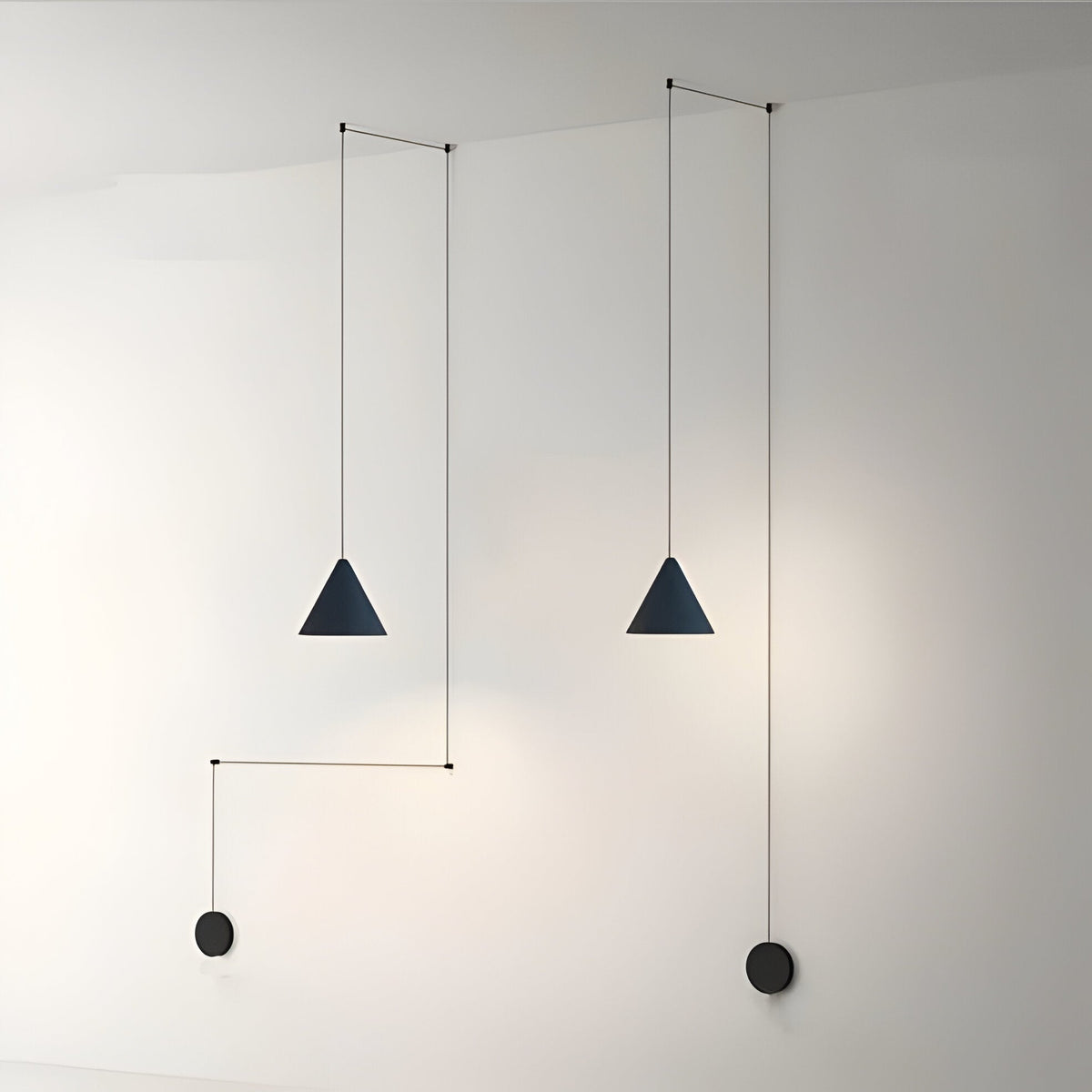 Luminaire suspendu en métal noir élégant avec douille E27