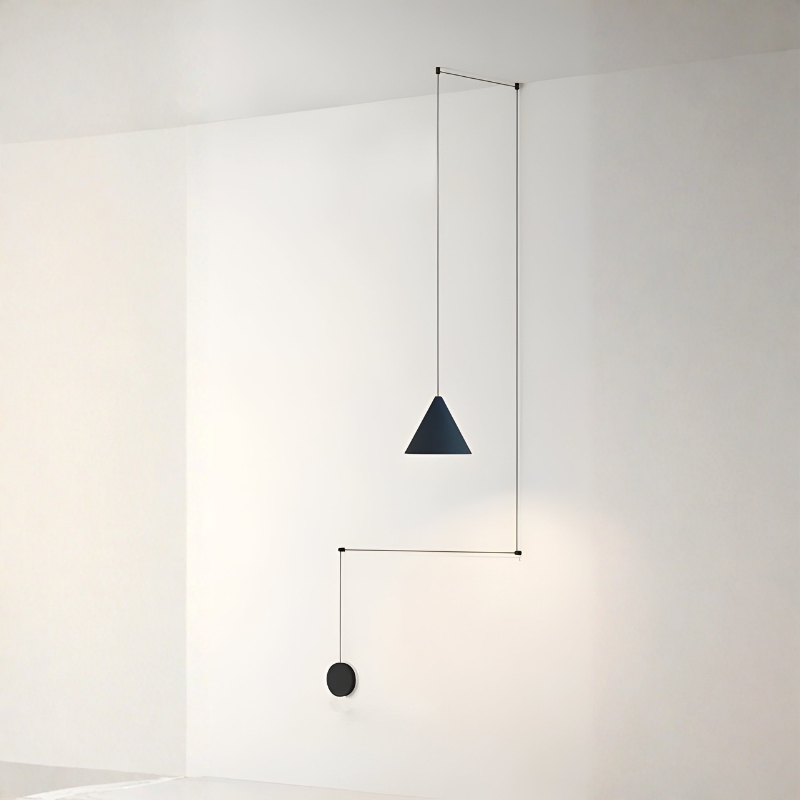 Luminaire suspendu en métal noir élégant avec douille E27