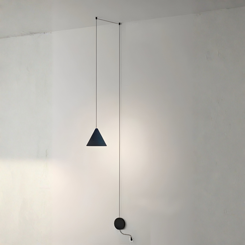 Luminaire suspendu en métal noir élégant avec douille E27