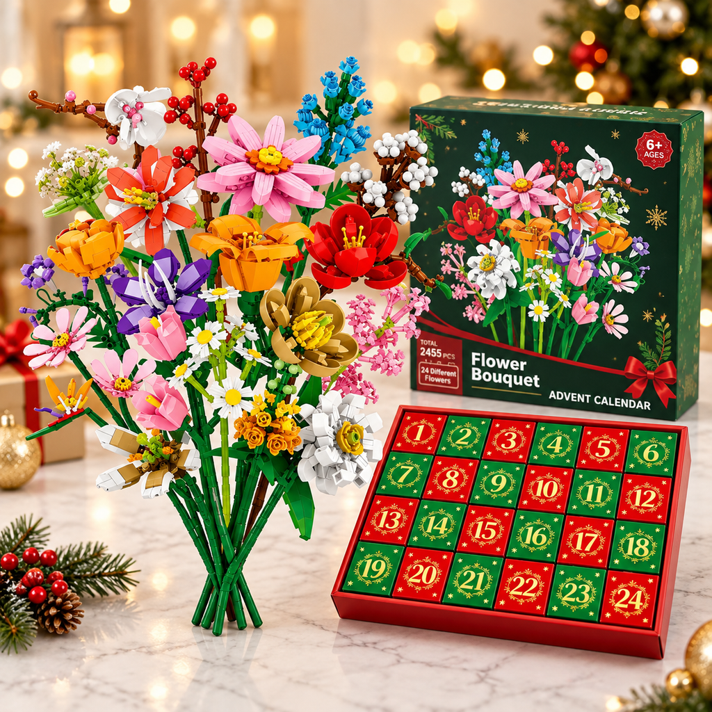 Calendrier de l'Avent "Bloom & Build" – Créez votre propre bouquet de Noël magique