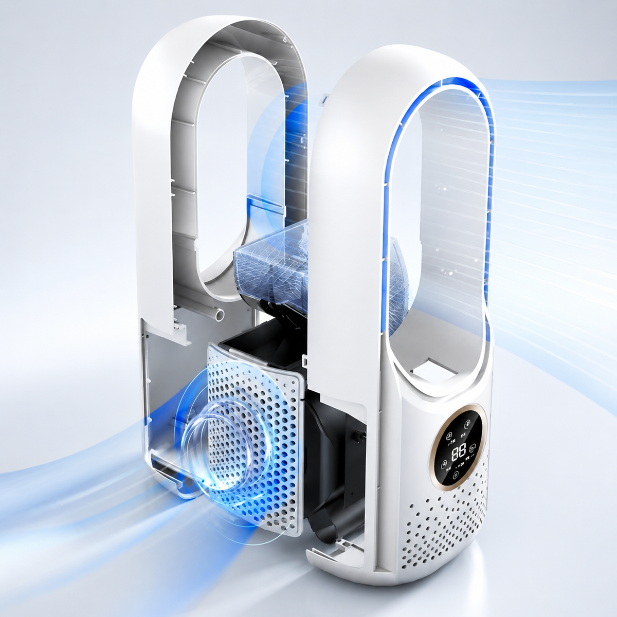 Climatiseur Portable | Mini Climatiseur avec Design Sans Pale | Économe en Énergie pour Petits Espaces