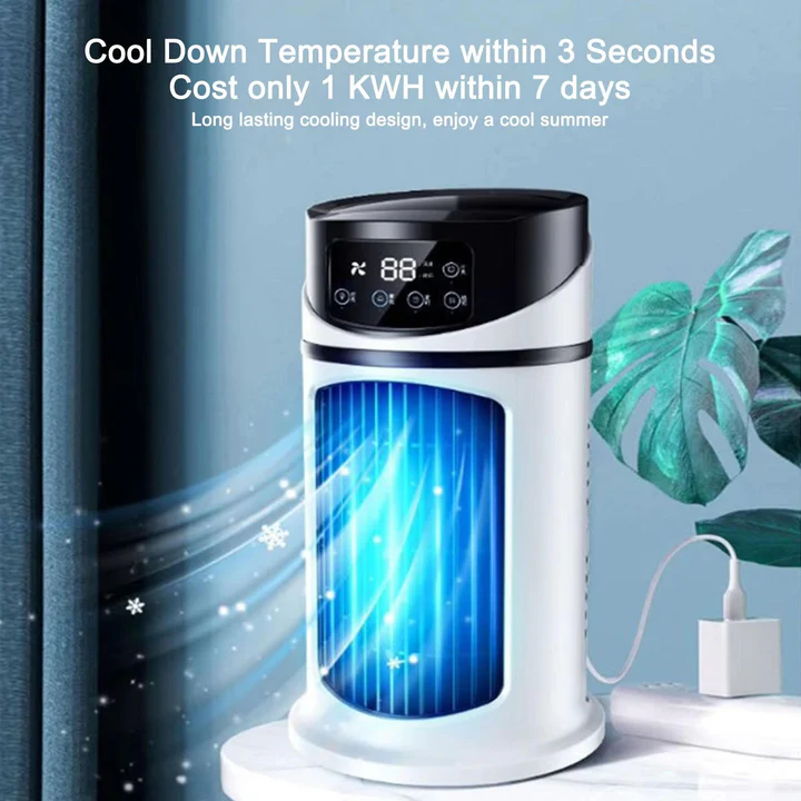 Climatiseur Portable | Mini Climatiseur avec Télécommande et Design Économiseur d'Énergie | Idéal pour Petits Espaces
